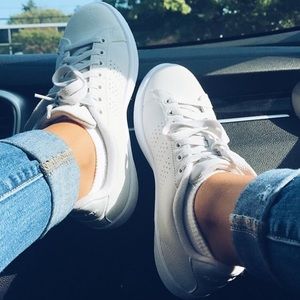 Adidas cloud foam grey suede sneakers